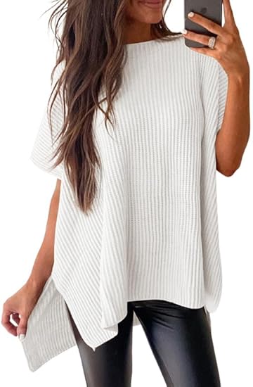 Oversized Knit Top Short Sleeve Sweater | Women's Clothing - Seldom Seen Styles
