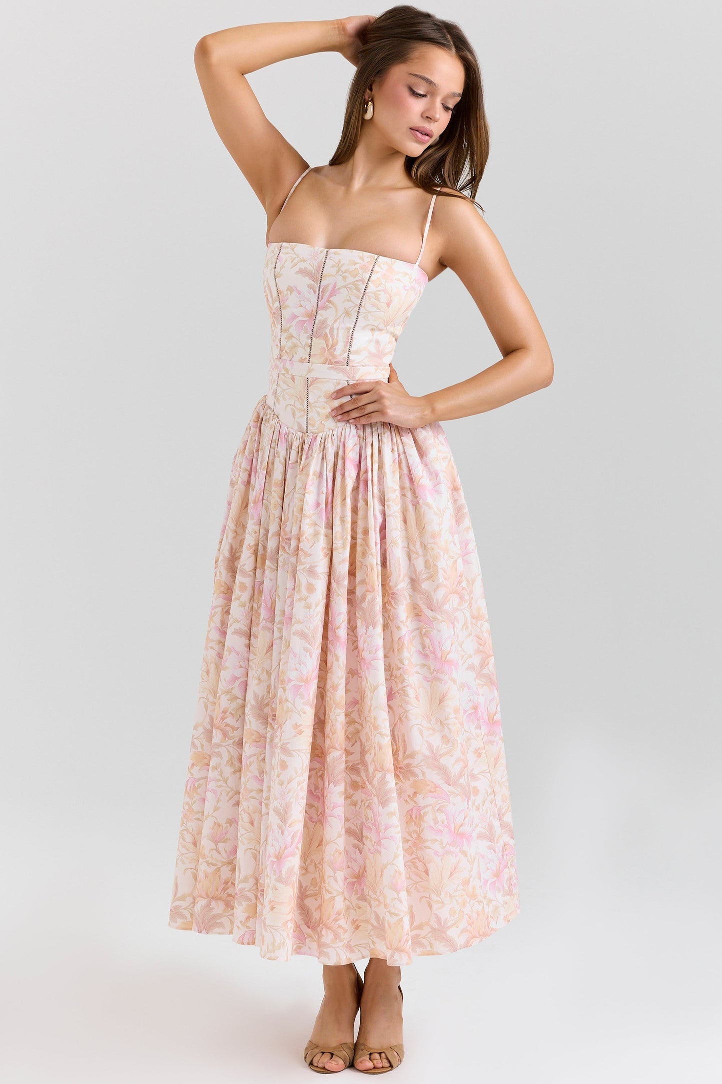 Elodie | Floral Corset Maxi Dress